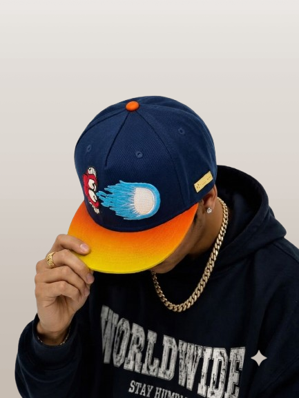Hip Hop Streetwear Baseball Cap with Colorful Orange